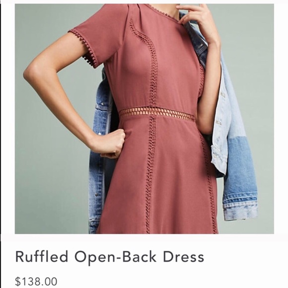 Anthropologie Moon River Open Back Lattice Dress - Picture 5 of 5